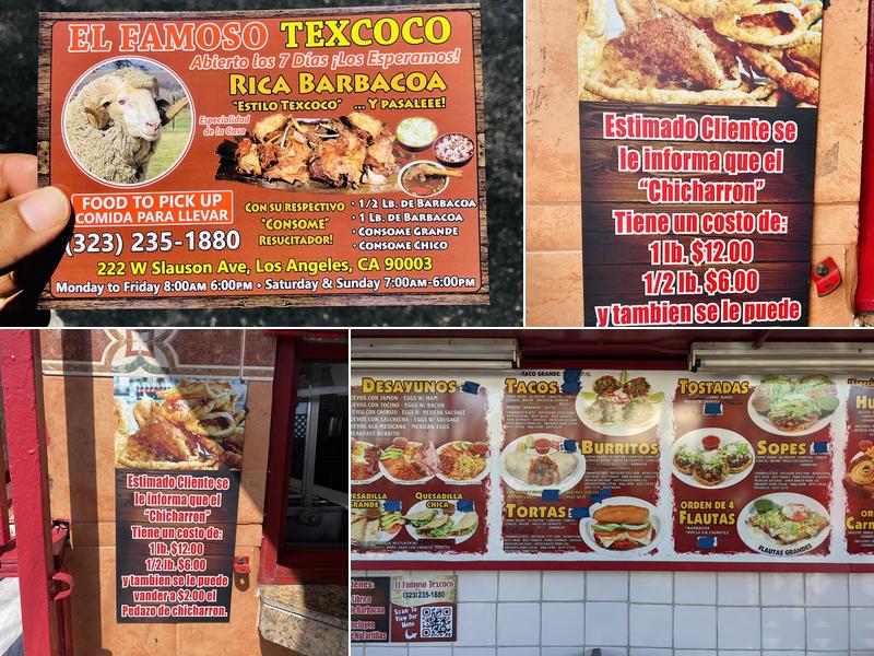 Puro Texcoco Menu