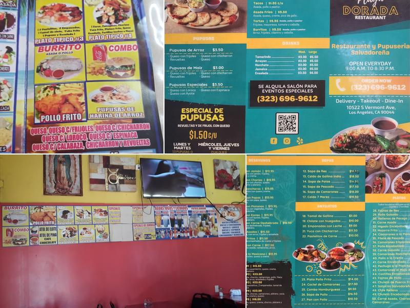 Playa Dorada Menu