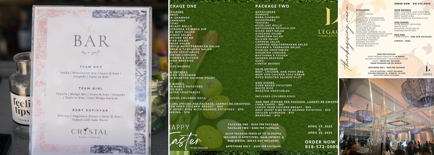 Legacy Venues - Legacy Ballroom Menu