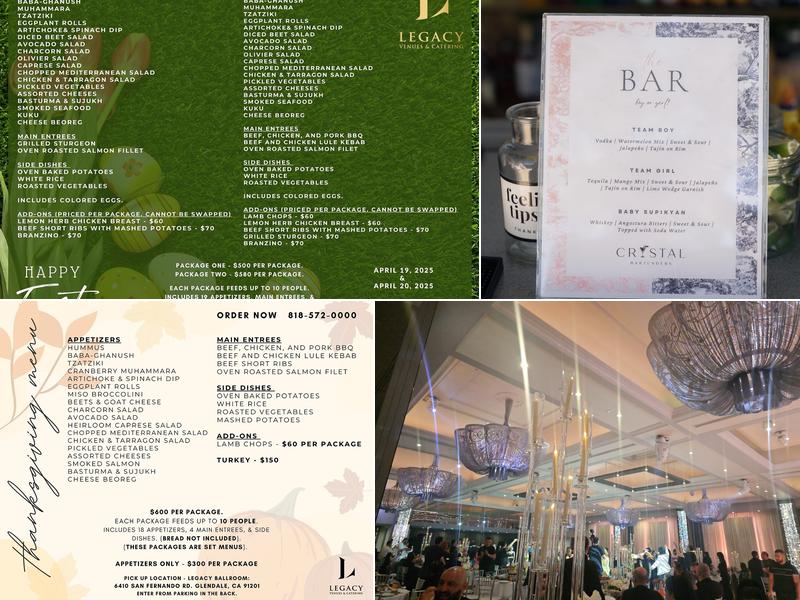 Legacy Venues - Legacy Ballroom Menu