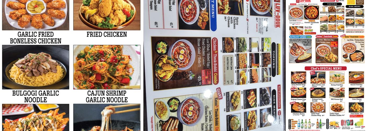 LUV DDUK - K FOOD Menu