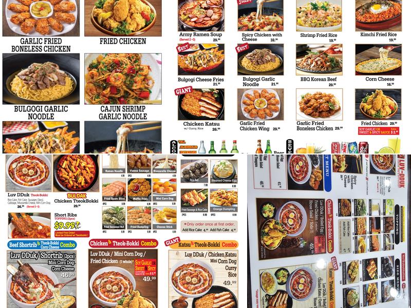 LUV DDUK - K FOOD Menu