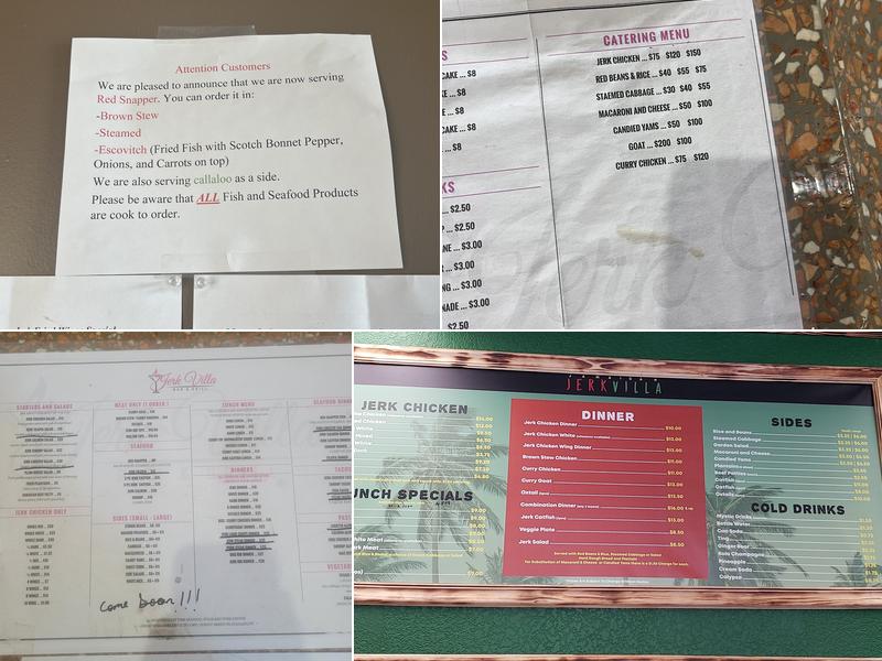 Jamaica Jerk Villa Menu