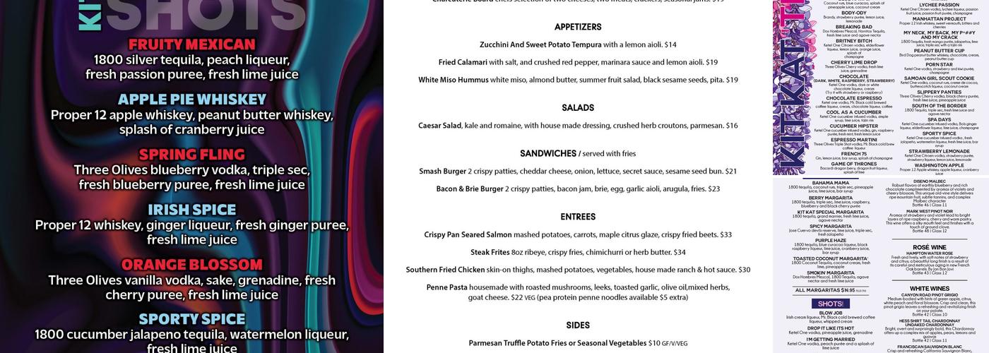 Kit Kat Lounge Menu