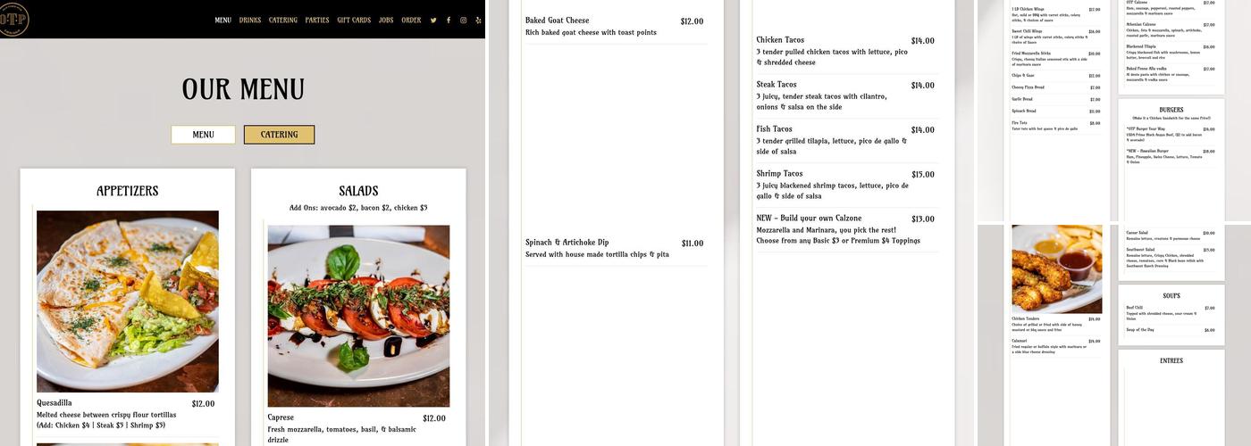 Old Town Pub Menu