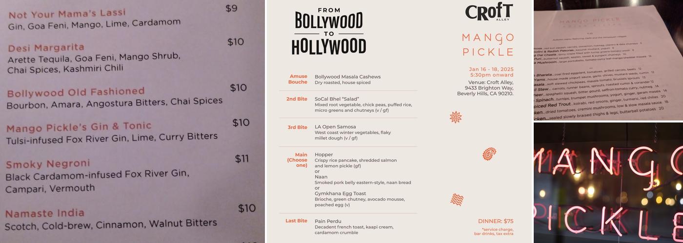 Mango Pickle Menu