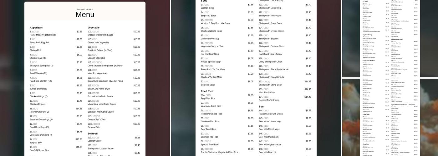 Silver Lake Kitchen Menu