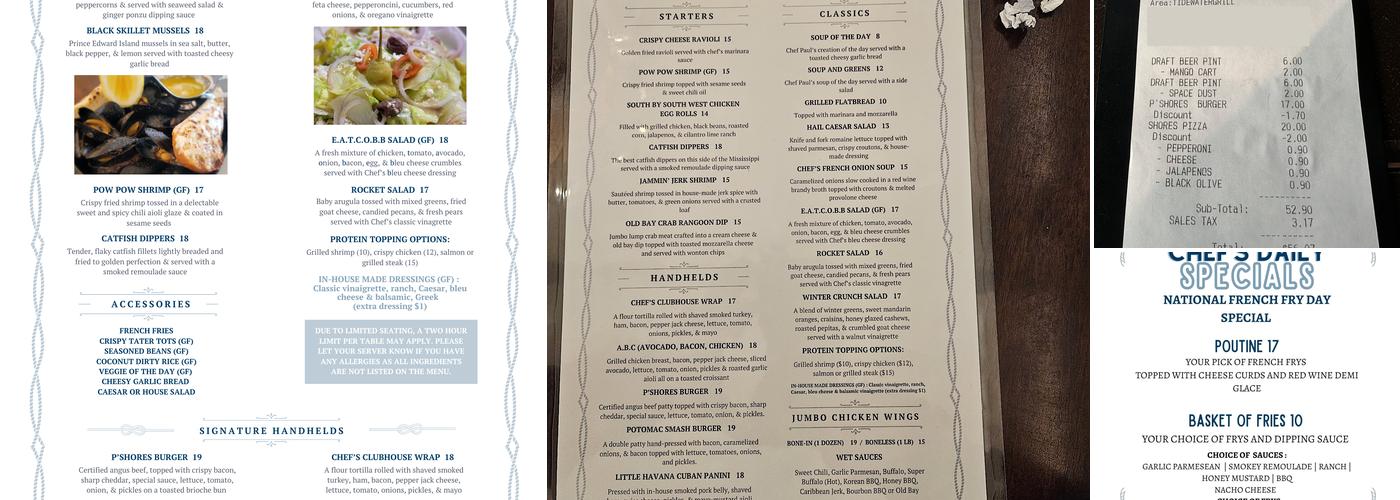 Tidewater Grill Menu