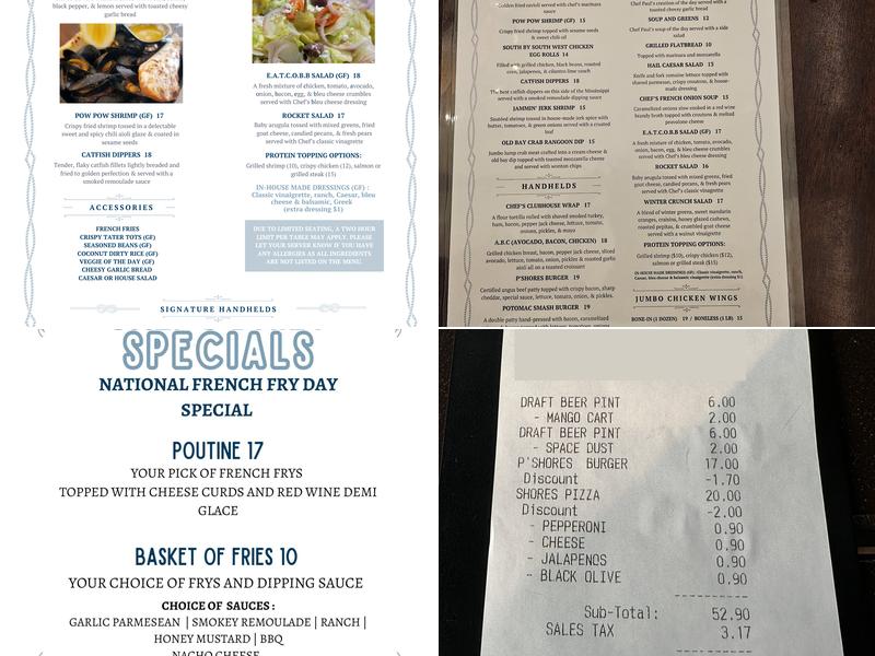 Tidewater Grill Menu