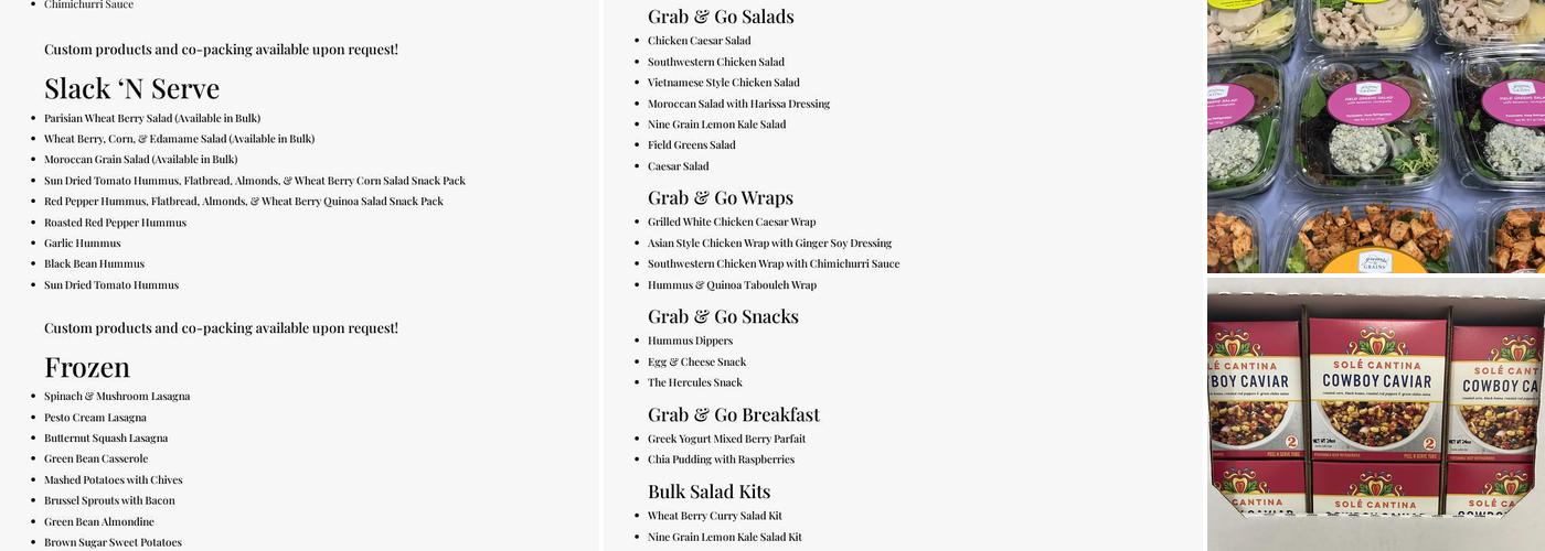 Glass Onion Catering & Gourmet Foods Menu