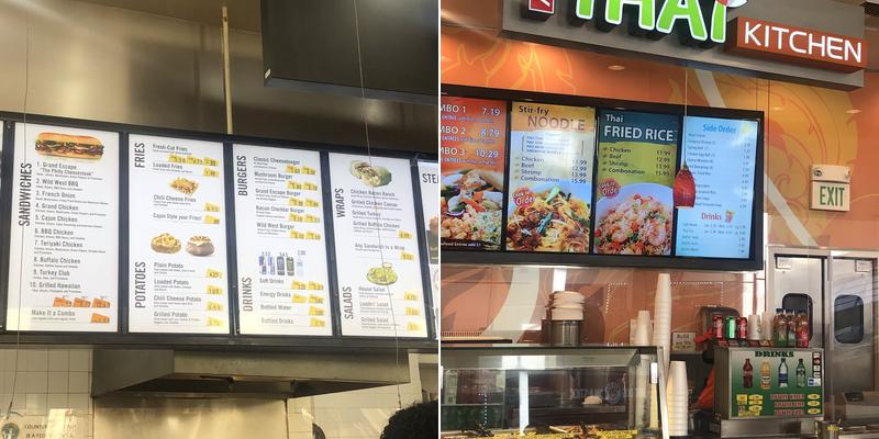 Los Cerritos Center Dining Court Menu