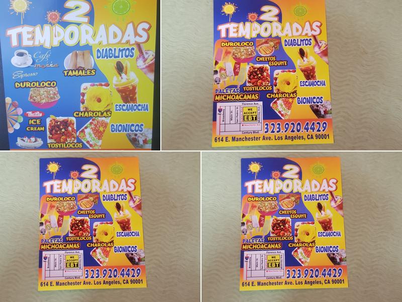 Dos Temporadas Bionicos Menu