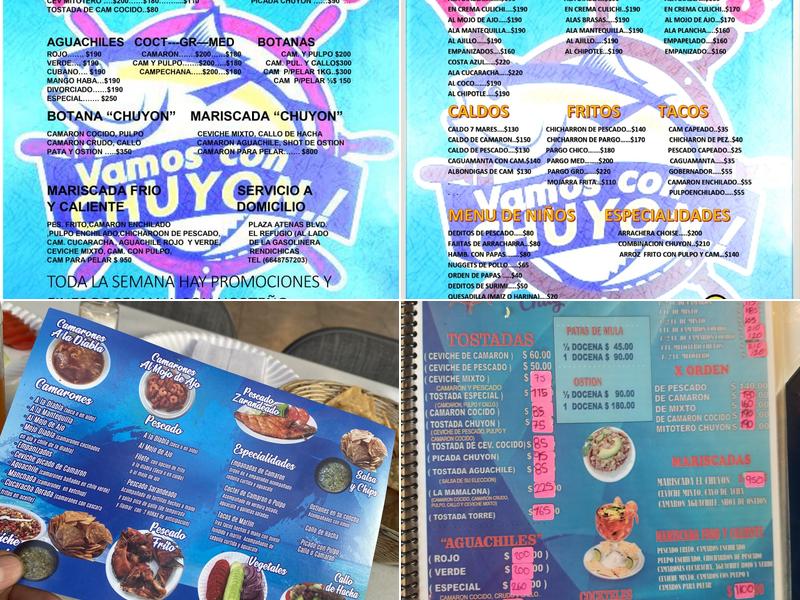 Chuco Mariscos Menu