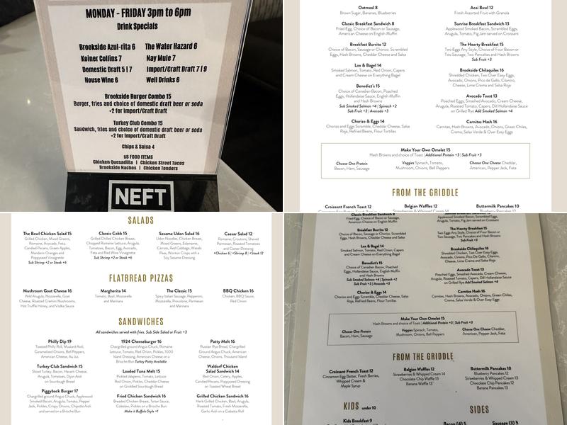 Brookside Restaurant Menu