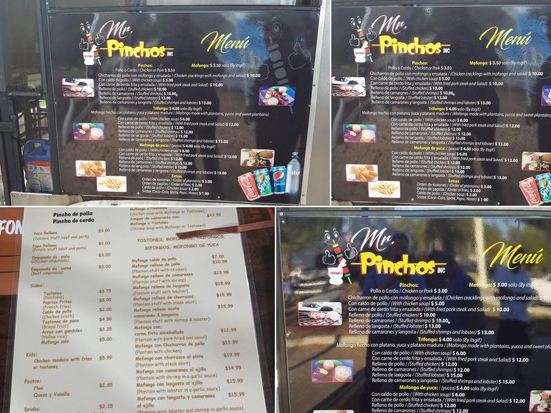 Mr. Pinchos Menu