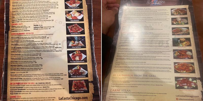 Mariscos La Bahia Menu