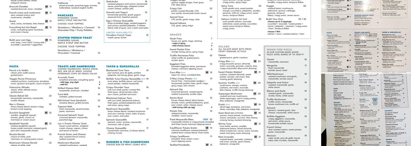 Cafotteria Modern Eatery Menu