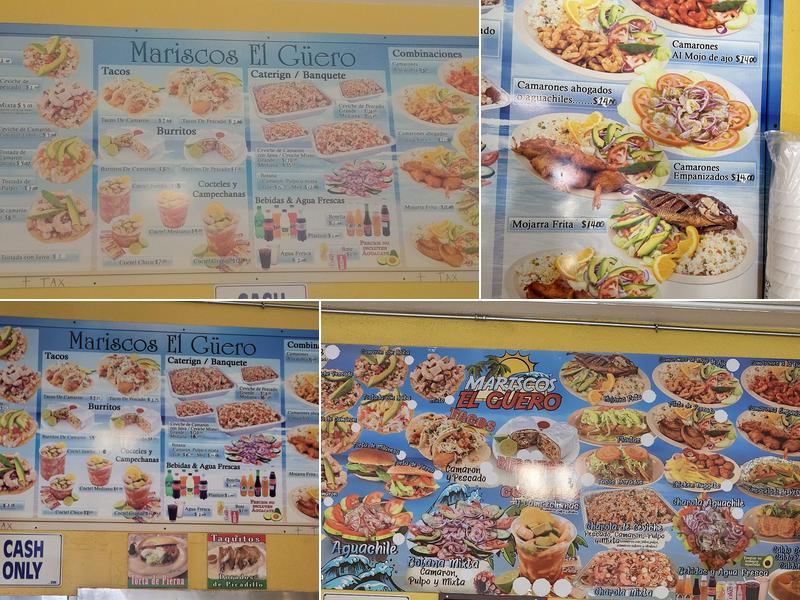 Mariscos El Guero Menu
