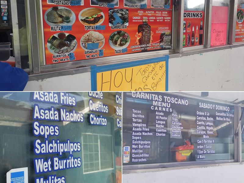 Carnitas Toscano De Huescalpa, Jalisco Menu