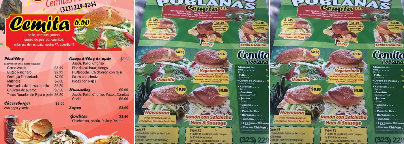 oscaritos cemitas poblanas Menu