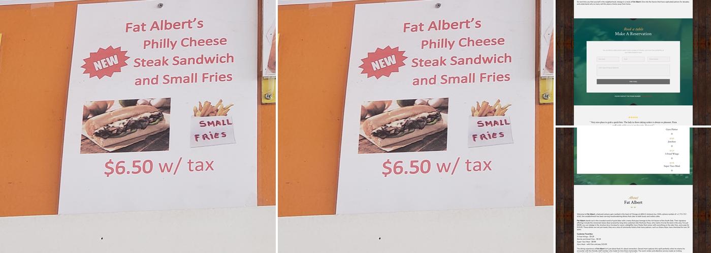 Fat Albert Menu