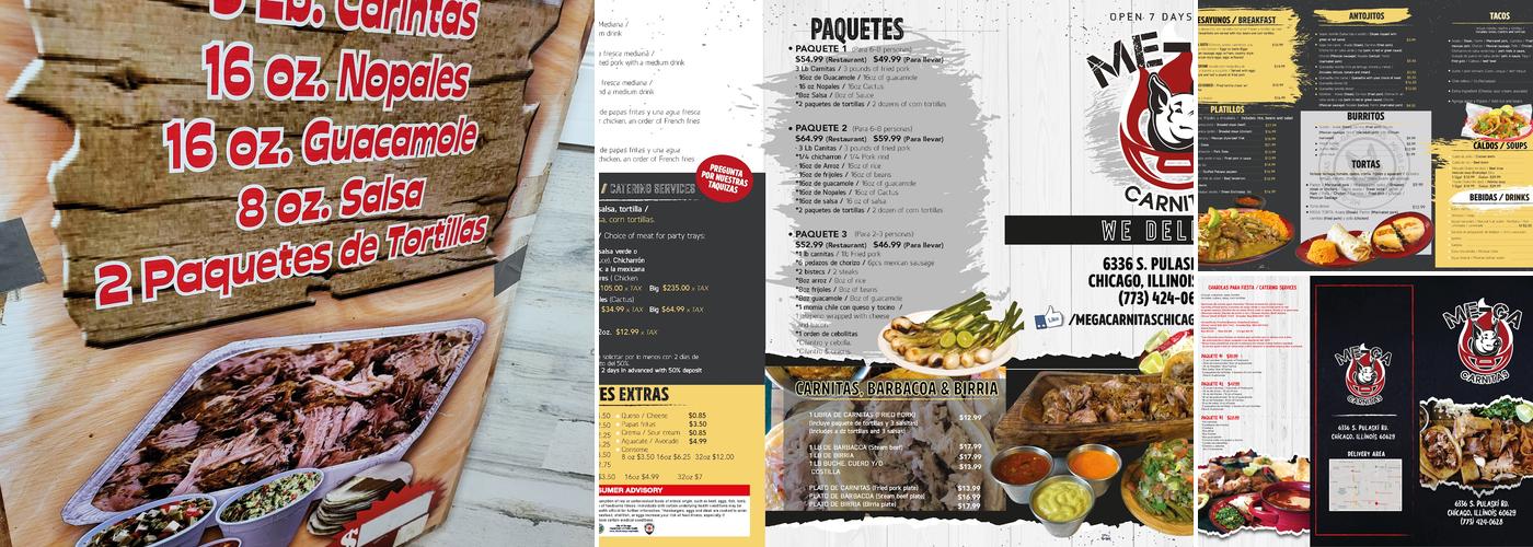 Me-Ga Carnitas Menu