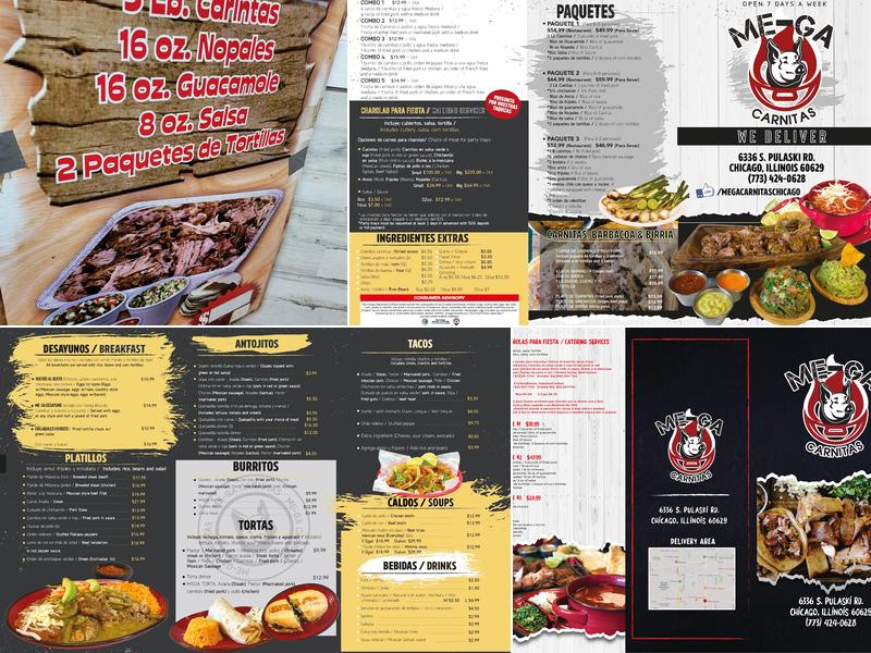 Me-Ga Carnitas Menu