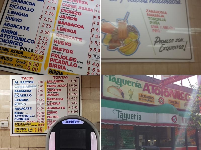 Atotonilco Taqueria Menu