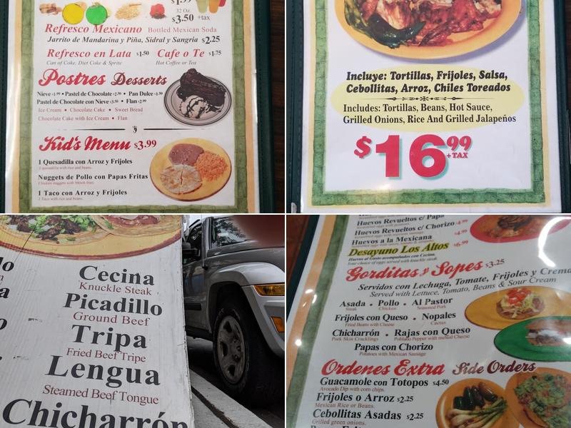 Los Altos Menu