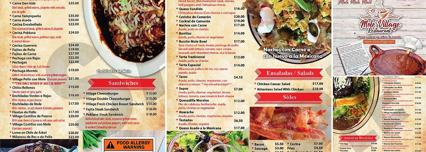 Mole Village Restaurant Menu