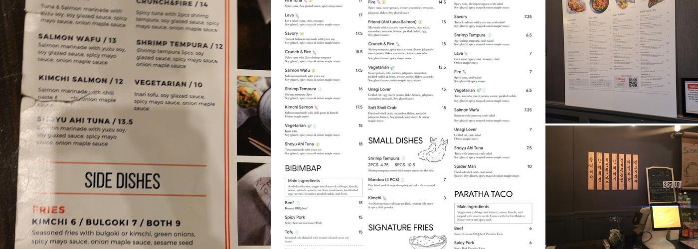 En Hakkore Sushi Burrito & Poke Bowl Menu