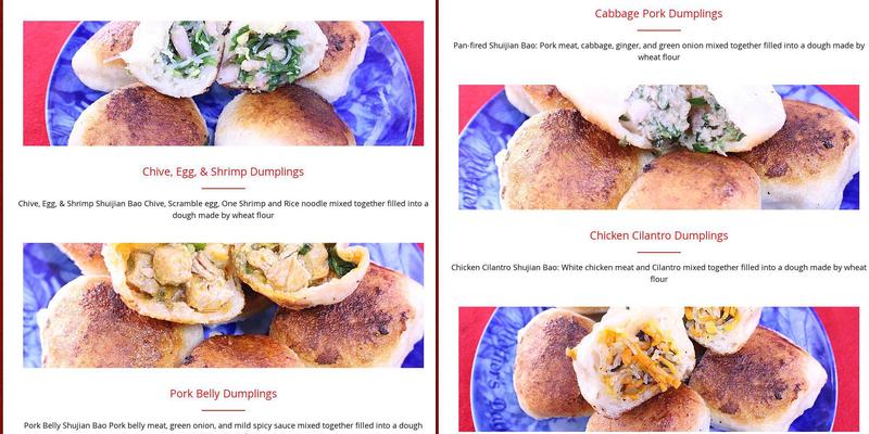 Happy Dumplings Menu