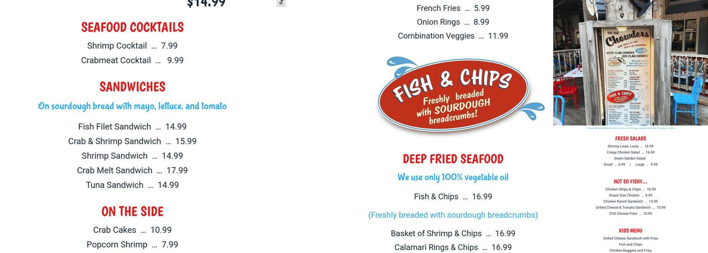 Chowder's Menu
