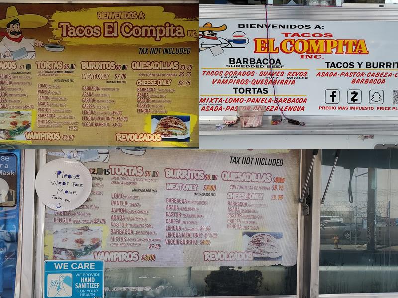 Tacos El Compita INC. Menu
