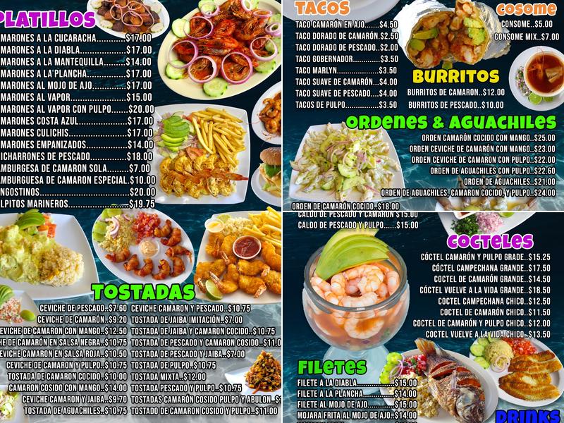 Mariscos La Tovara Estilo Nayarit Menu