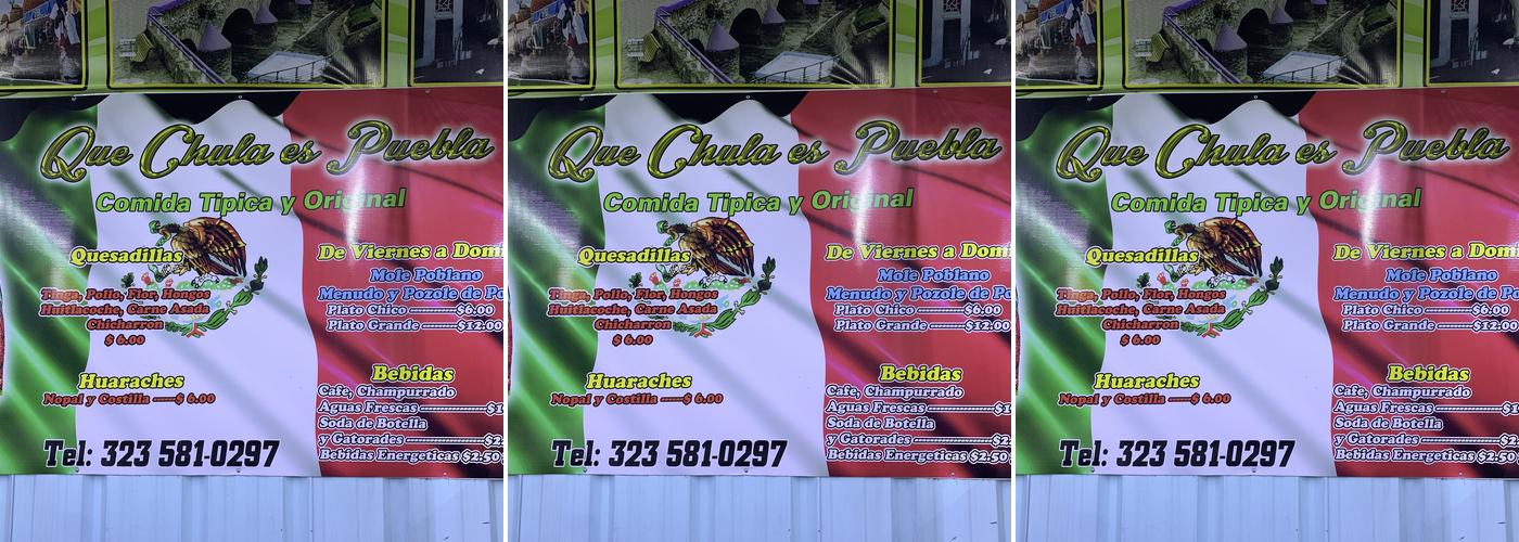 Que Chula Es Puebla (Cocina Tere) Menu