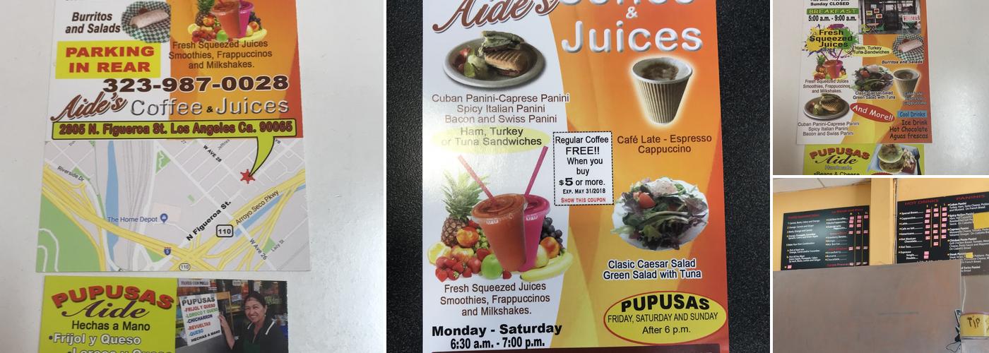 Aide's café and juices Menu