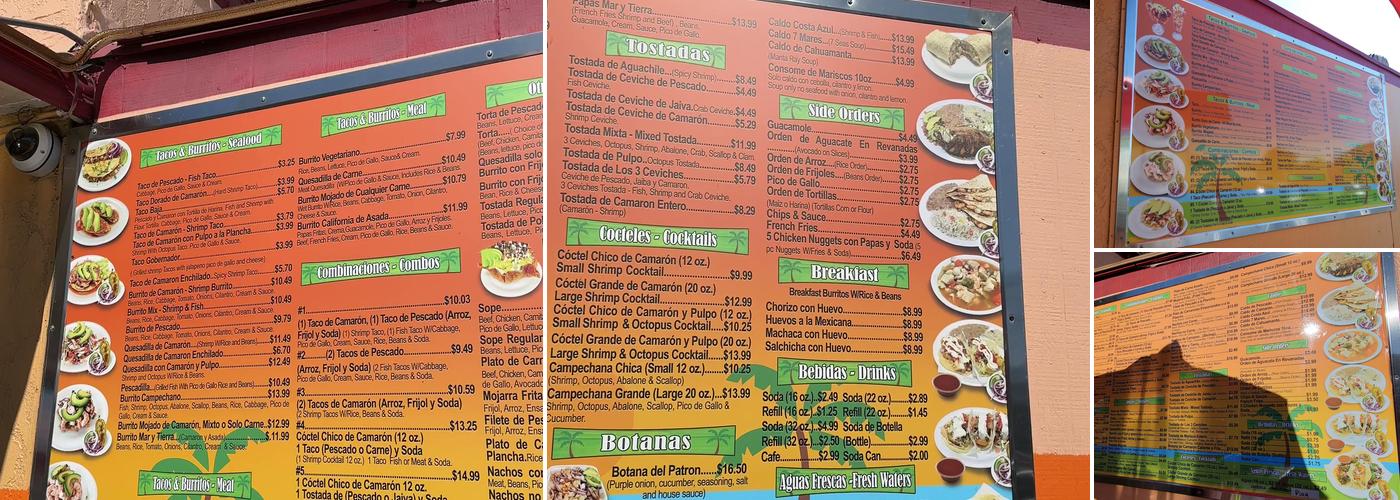 Tacos Ensenada Menu