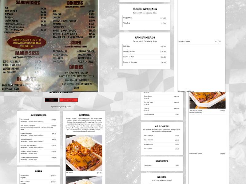 Konan BBQ Menu