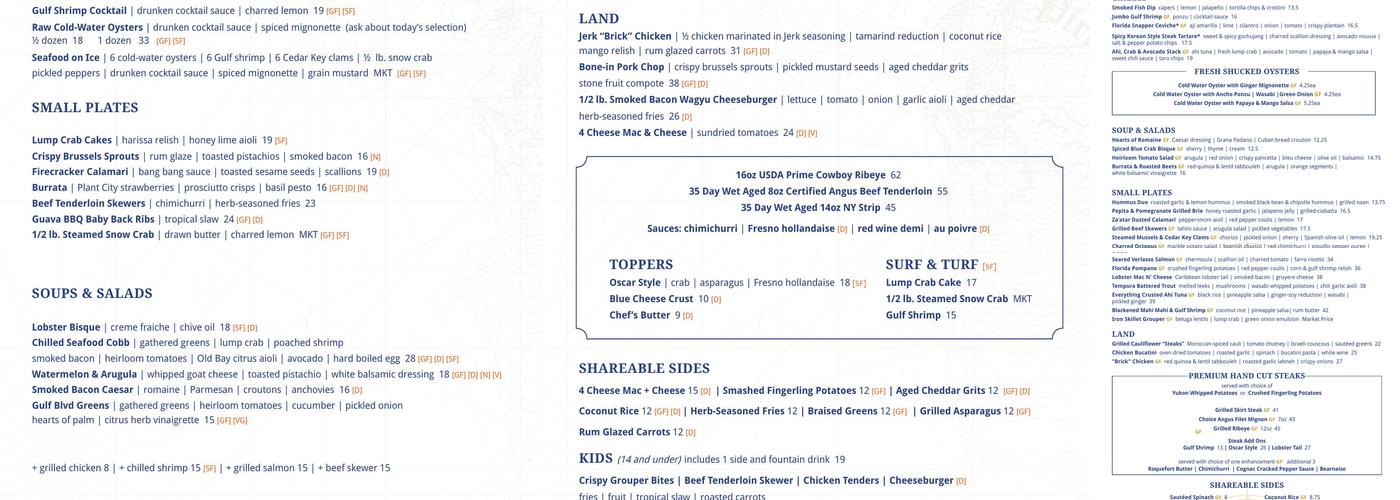 RumFish Grill Menu