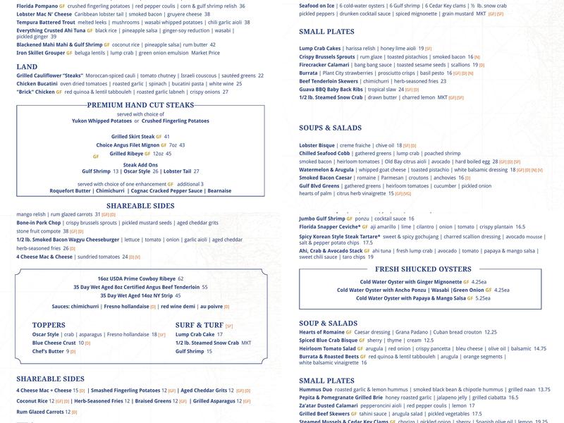 RumFish Grill Menu
