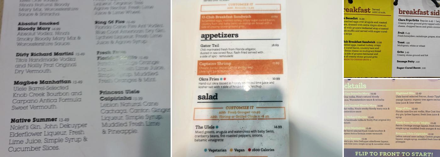 Ulele Menu