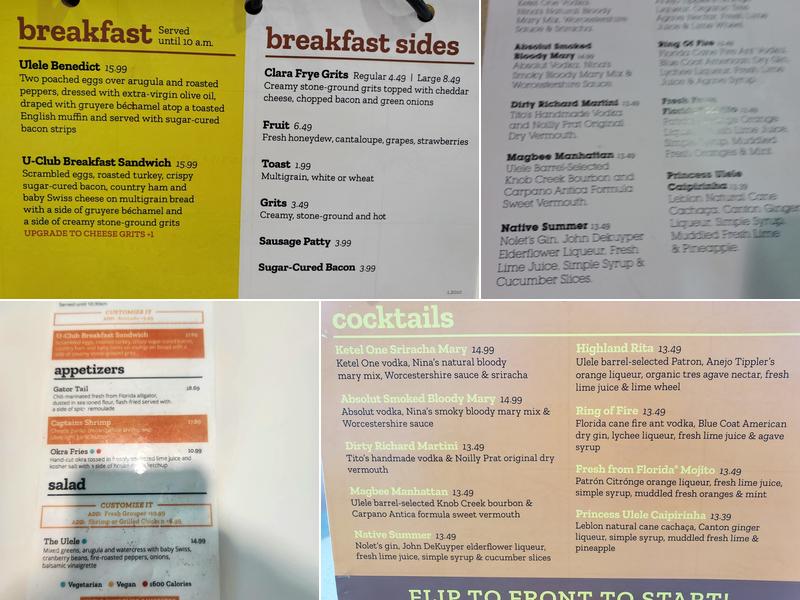 Ulele Menu