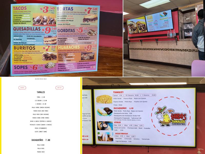 Gordo's Tamales Menu