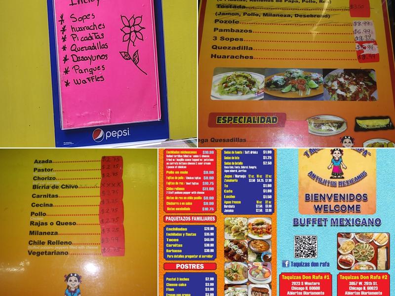 Taquizas Don Rafa Menu