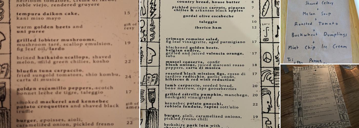 Cellar Door Provisions Menu