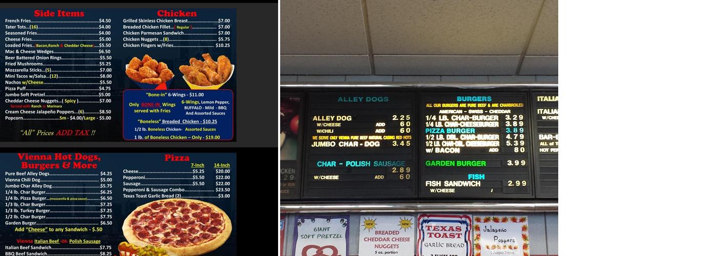 Alley Dogs Menu
