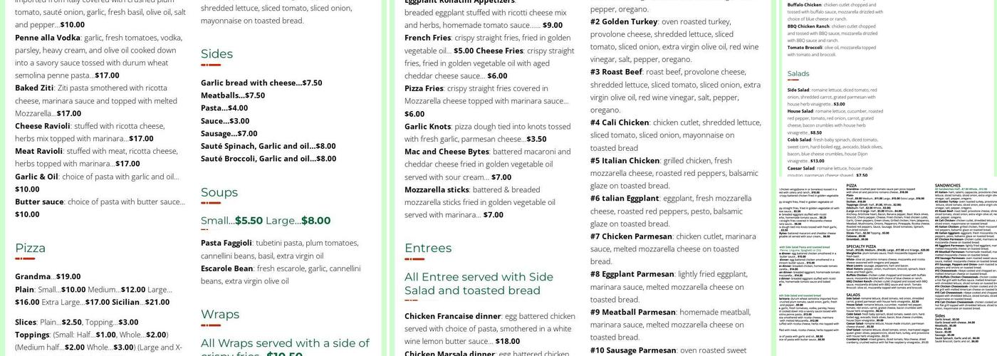 Michael's Pizzeria of Avon Menu