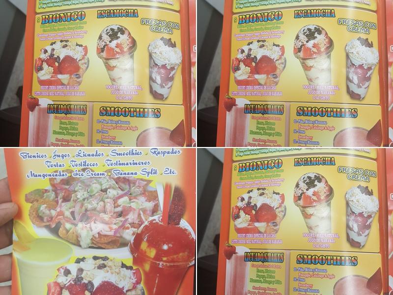 FrutiBionicos Sinaloa Menu