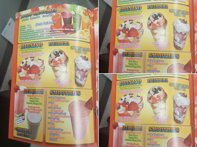 FrutiBionicos Sinaloa Menu